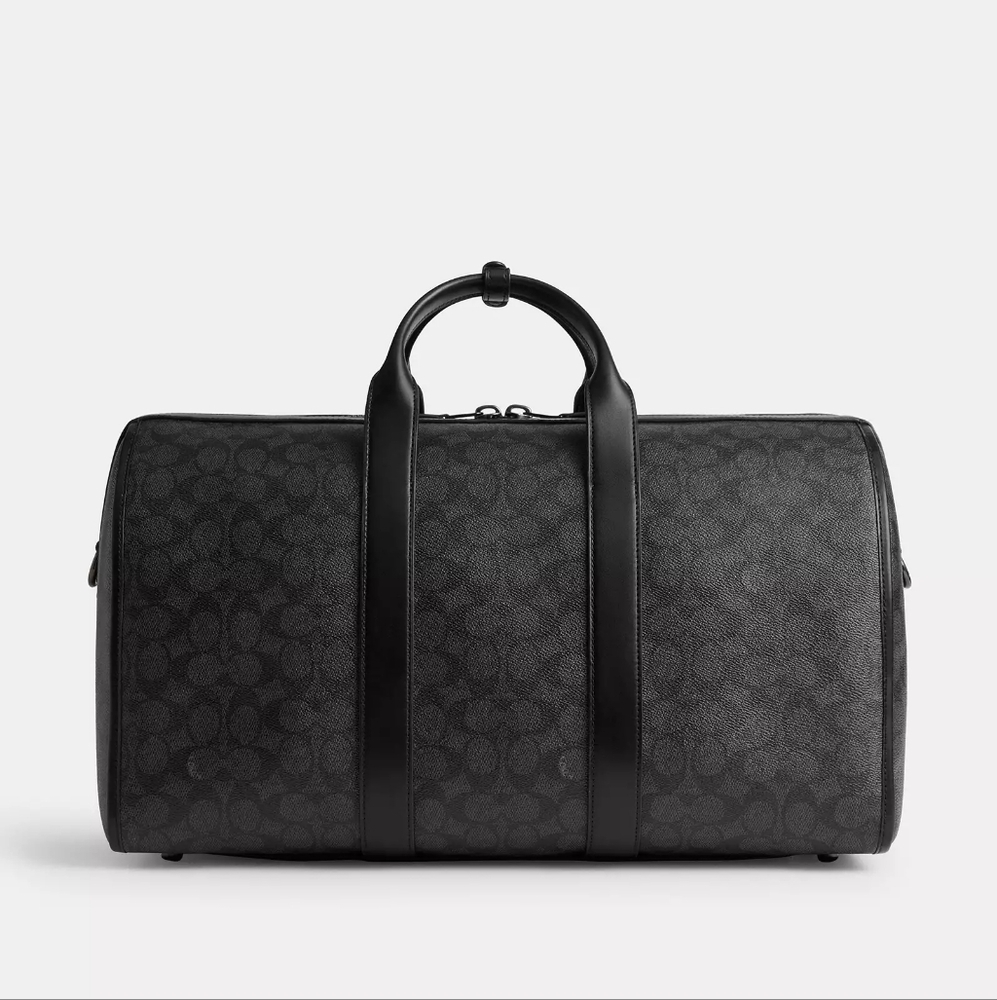 New Arrival! Coach Men's Gotham Duffel Bag 45 Charcoal Signature Canvas